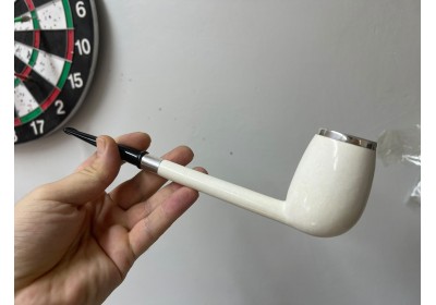 Block Meerschaum One Part Unique Silvery 25 Cm pipe. Master Carver H.Cay