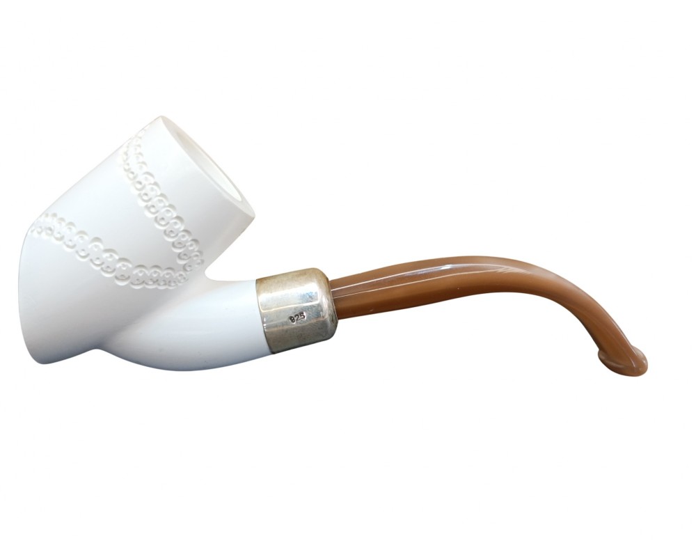 Block Meerschaum Cherry Wood 925k silvery pipe Block Meerschaum Cherry Wood 925k silvery pipe