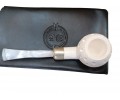 Block Meerschaum Laticce Apple 925K Silvery Acrylic Stem Pipe Block Meerschaum Laticce Apple 925K Silvery Acrylic Stem Pipe