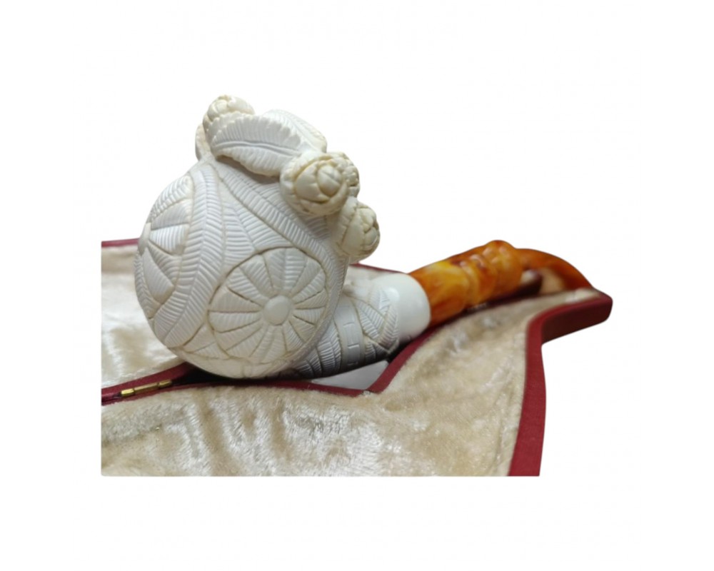 Block Meerschaum flower pipe