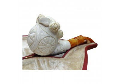 Block Meerschaum flower pipe