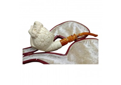 Block Meerschaum women motifed pipe