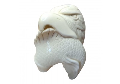 Block Meerschaum Fish And Eagle motifed pipe