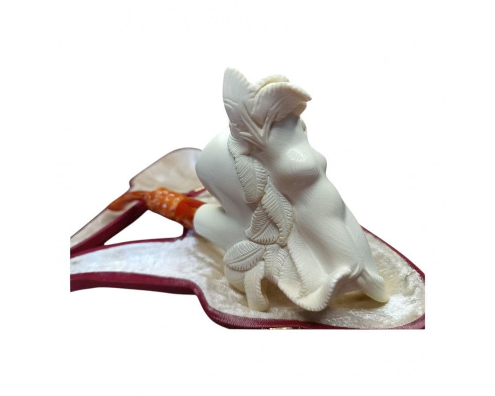 Block Meerschaum Women Motifed Pipe Block Meerschaum Women Motifed Pipe