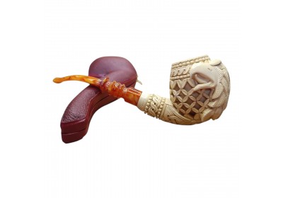 Block Meerschaum embroidered eagle pipe
