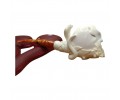 Block Meerschaum snake wrapped around a skull pipe