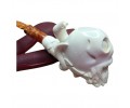 Block Meerschaum snake wrapped around a skull pipe