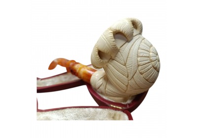 Block Meerschaum Flower Soul Pipe