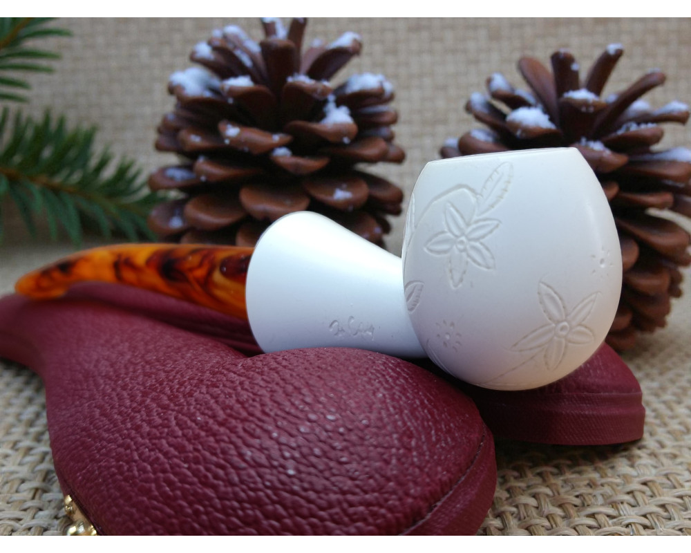 Block Meerschaum Blossom Carve Pipe