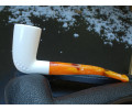 Block Meerschaum Amber Dotwork Pipe Block Meerschaum Amber Dotwork Pipe