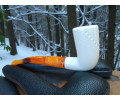 Block Meerschaum Amber Dotwork Pipe Block Meerschaum Amber Dotwork Pipe