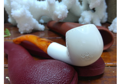 Engraved Rings Block Meerschaum Pipe