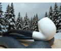 Block Meerschaum Floral Crest Pipe