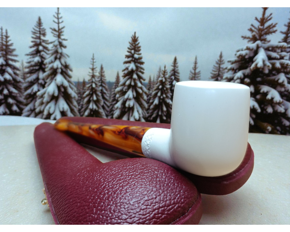 Block Meerschaum Golden Stem Pipe