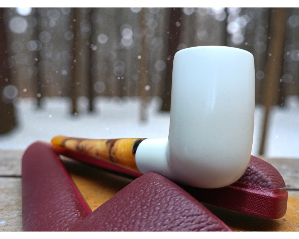 Block Meerschaum Ivory Amber Pipe
