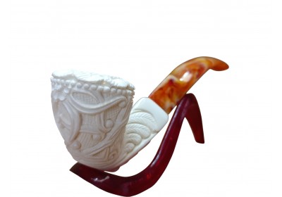 Block Meerschaum Imperial Carving King Pipe