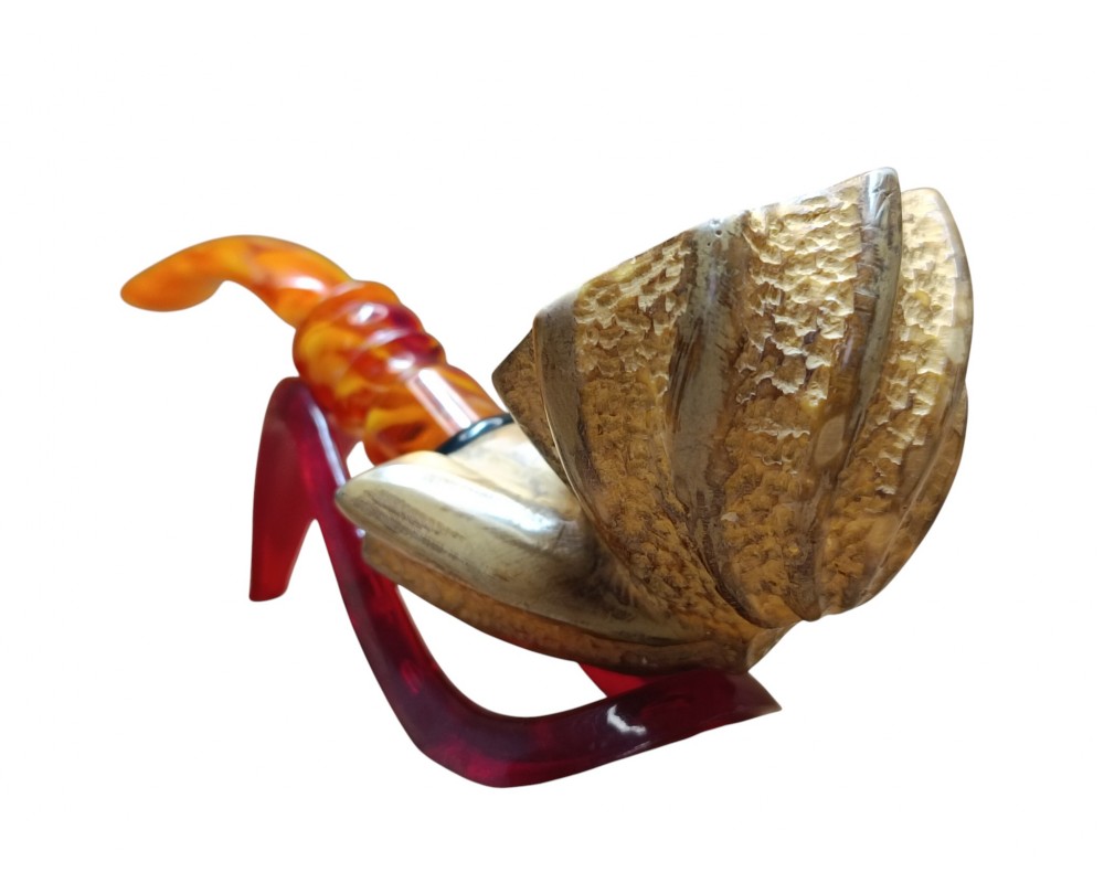  Block Meerschaum Golden Leaf Bow Pipe