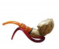  Block Meerschaum Golden Leaf Bow Pipe