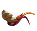  Block Meerschaum Golden Leaf Bow Pipe