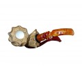  Block Meerschaum Golden Leaf Bow Pipe