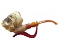 block meerschaum Ancient Skull pipe