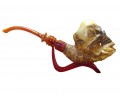 block meerschaum Ancient Skull pipe
