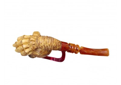 block meerschaum Ancient Skull pipe