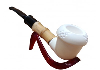 Block Meerschaum Bamboo Pearl Pipe