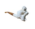 Artisan Figural Block Meerschaum Pipe Elegant Lady Artisan Figural Block Meerschaum Pipe Elegant Lady