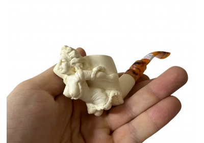 Artisan Figural Block Meerschaum Pipe Elegant Lady