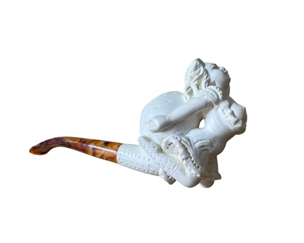 Artisan Figural Block Meerschaum Pipe Elegant Lady
