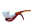 Handmade Turkish Geometric Carved Block Meerschaum Pipe Handmade Turkish Geometric Carved Block Meerschaum Pipe