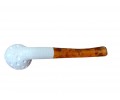 Handmade Turkish Geometric Carved Block Meerschaum Pipe Handmade Turkish Geometric Carved Block Meerschaum Pipe