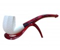 Handmade Turkish Freehand Textured Block Meerschaum Pipe