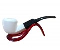 Handmade Turkish Refined Freehand Textured Block Meerschaum Pipe