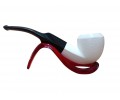 Handmade Turkish Refined Freehand Textured Block Meerschaum Pipe