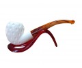 Handmade Turkish Geometric Pattern Carved Block Meerschaum Pipe Handmade Turkish Geometric Pattern Carved Block Meerschaum Pipe