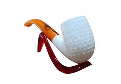 Geometric Dimple Carved Meerschaum pipe