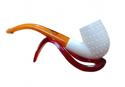 Geometric Dimple Carved Meerschaum pipe