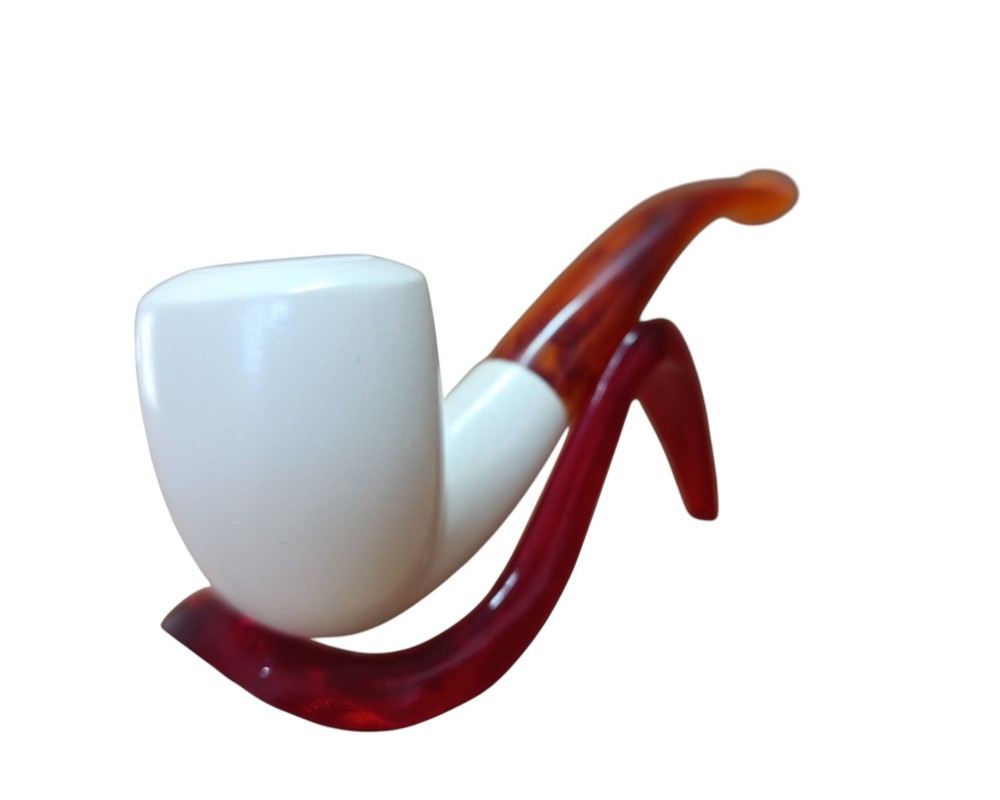 Handmade Turkish Classic Smooth Block Meerschaum Pipe Handmade Turkish Classic Smooth Block Meerschaum Pipe