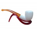 Handmade Turkish Classic Smooth Block Meerschaum Pipe Handmade Turkish Classic Smooth Block Meerschaum Pipe