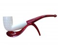 Crimson Orbit Textured Handmade Block Meerschaum Pipe Crimson Orbit Textured Handmade Block Meerschaum Pipe