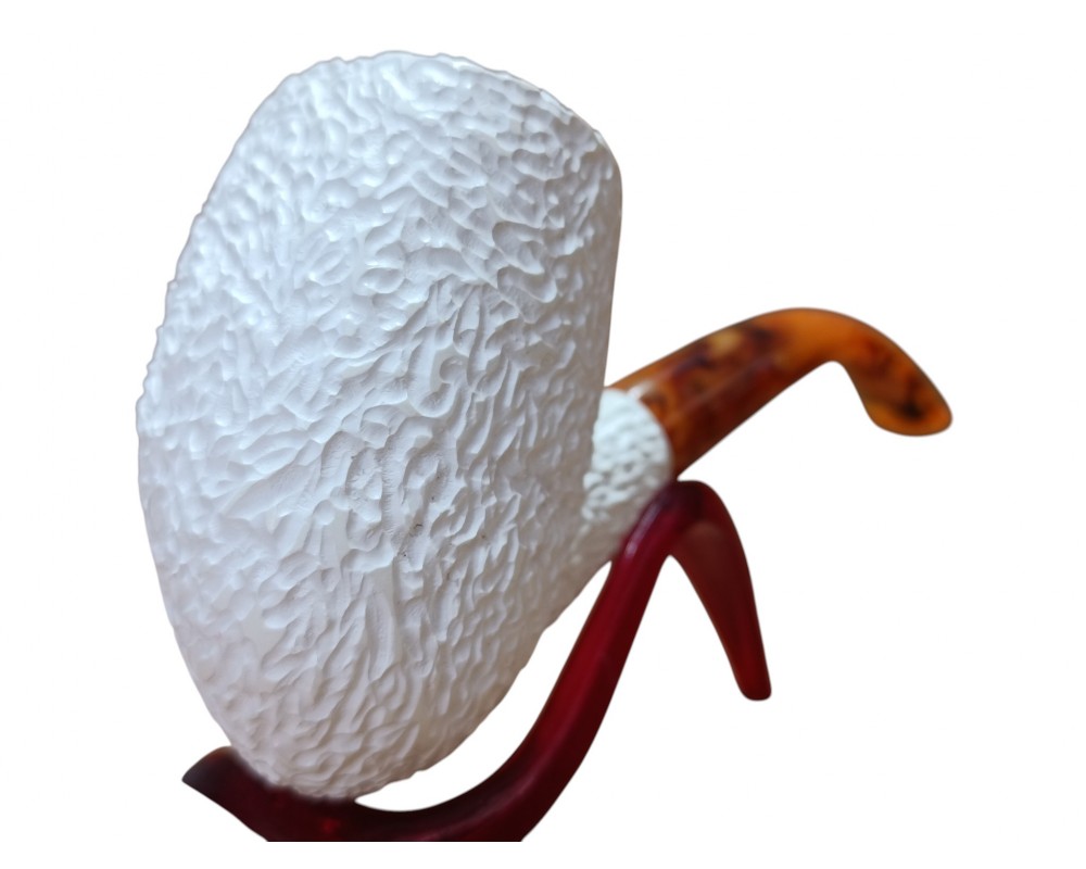 White Ridge Deep Rustic Handmade Block Meerschaum Pipe