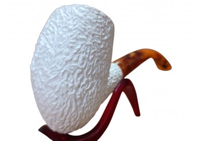 White Ridge Deep Rustic Handmade Block Meerschaum Pipe