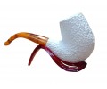 White Ridge Deep Rustic Handmade Block Meerschaum Pipe