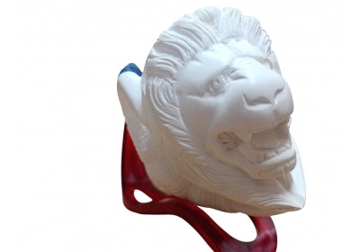 White Coral Texture Lion Head Handmade Block Meerschaum Pipe