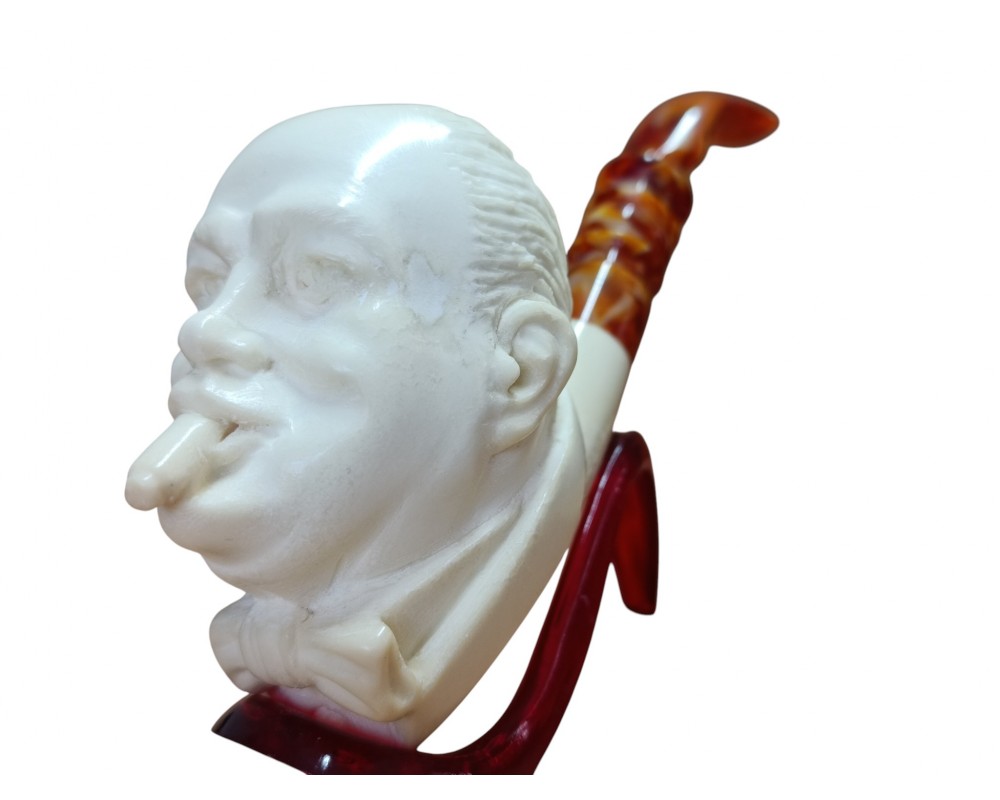 Gentleman Portrait Handmade Block Meerschaum Pipe