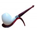 Crimson Arc Elegance 925k silvey Handmade Block Meerschaum Pipe