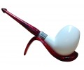 Crimson Arc Elegance 925k silvey Handmade Block Meerschaum Pipe