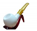Dual Essence Balance Interchangeable Stem Handmade Block Meerschaum Pipe Dual Essence Balance Interchangeable Stem Handmade Block Meerschaum Pipe